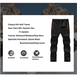 Men Trekking Pants Hiking Snow Autumn Winter Outdoor Soft Shell Thick Cloth Windproof Colorful Warm Camping Trousers