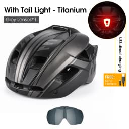 WEST BIKING Ultralight Bike Helmet With Taillight Goggle Men Women Integrated Cycling Safety Hat MTB Road Bike Motorcycle Helmet
