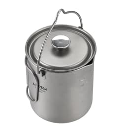 Lixada 750ml Titanium Coffee Cup Mug French Press Pot Coffee Maker Outdoor Camping Cooking Pot with Folding Titanium Spoon