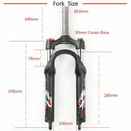 BUCKLOS 20" Folding/BMX/MTB Bike Suspension Fork 1-1/8" Threadless Disc Brake Bicycle Forks 9*100mm Quick Release E-Bike Fork