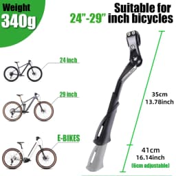 RBRL Adjustable Bike Kickstand Aluminium Bicycle Kickstand Anti-Slip Durable Bike Side Support for 24-29" MTB Electric Bike