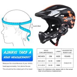 LIXADA Kids Cycle Helmet Detachable Full Face Helmet Adjustable Cycle Helmet for for Children Cycling