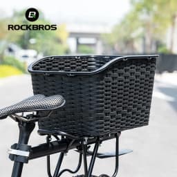 ROCKBROS Rear Bike Basket Large Capacity With Telescopic Cover Pets Bicycle Basket Fits for Most Rear Bike Rack Anti-squeeze