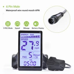 M5 Electric Bike Controller 24V/36V/48V Waterproof EBike Parts Cycling Computer LCD Display Panel E-scooter Meter Control