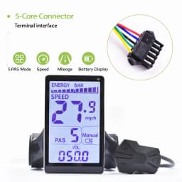 M5 Electric Bike Controller 24V/36V/48V Waterproof EBike Parts Cycling Computer LCD Display Panel E-scooter Meter Control