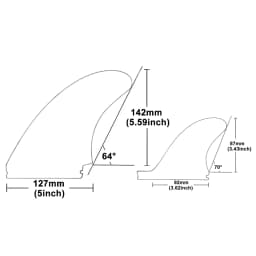 RISECE GFK Fiberglass Surfboard Fins with Stabilizer Fin Single Tab Keel Fin Trailer MR  2+1 Tri Fin Set