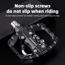 ROCKBROS 2-in-1 Anti-slip Bicycle Lock Pedal Nylon MTB Bike Pedals with Flat Cleat Platform Shimano SPD Compatible Cycling Pedal
