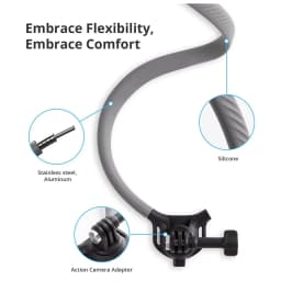 PGYTECH Caplock Neck Mount Chest Mount for GoPro 12/11/10 Insta360/DJI Osmo Action Silicone Outdoor Sports Cycling Accessories