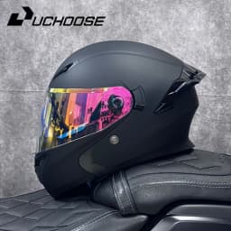 DOT Uchoose Approved Helmets Crash Motorbike Protective Gear Men Women Flip Up Helmet Motorcycle Visor Double Sun