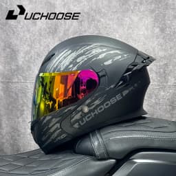DOT Uchoose Approved Helmets Crash Motorbike Protective Gear Men Women Flip Up Helmet Motorcycle Visor Double Sun