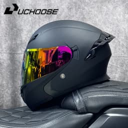DOT Uchoose Approved Helmets Crash Motorbike Protective Gear Men Women Flip Up Helmet Motorcycle Visor Double Sun