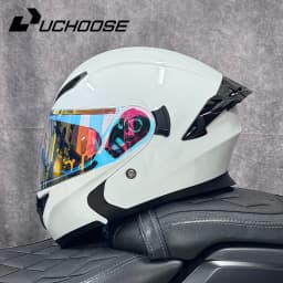 DOT Uchoose Approved Helmets Crash Motorbike Protective Gear Men Women Flip Up Helmet Motorcycle Visor Double Sun