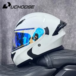 DOT Uchoose Approved Helmets Crash Motorbike Protective Gear Men Women Flip Up Helmet Motorcycle Visor Double Sun