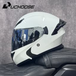 DOT Uchoose Approved Helmets Crash Motorbike Protective Gear Men Women Flip Up Helmet Motorcycle Visor Double Sun