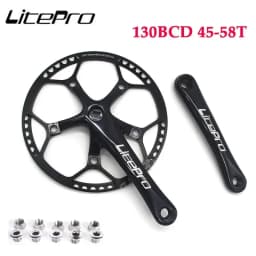 Litepro 130BCD Bicycle Crankset Aluminum Alloy Folding Bike Crankset 45T 47T 53T 56T 58T 130 BCD Road Bike Crank Set