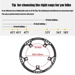 Litepro 130BCD Bicycle Crankset Aluminum Alloy Folding Bike Crankset 45T 47T 53T 56T 58T 130 BCD Road Bike Crank Set