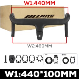 No Logo Road Bike Full Carbon Fiber Internal Cable Integrated Bicycle Handlebar Cockpit With Spacers, Clip Diameter 28.6mm,-10°