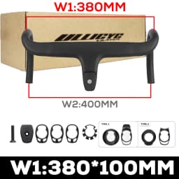 No Logo Road Bike Full Carbon Fiber Internal Cable Integrated Bicycle Handlebar Cockpit With Spacers, Clip Diameter 28.6mm,-10°