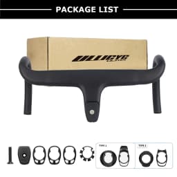 No Logo Road Bike Full Carbon Fiber Internal Cable Integrated Bicycle Handlebar Cockpit With Spacers, Clip Diameter 28.6mm,-10°