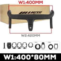 No Logo Road Bike Full Carbon Fiber Internal Cable Integrated Bicycle Handlebar Cockpit With Spacers, Clip Diameter 28.6mm,-10°