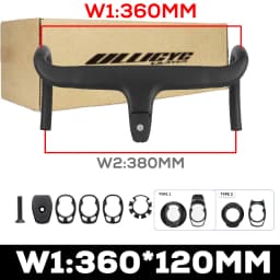 No Logo Road Bike Full Carbon Fiber Internal Cable Integrated Bicycle Handlebar Cockpit With Spacers, Clip Diameter 28.6mm,-10°
