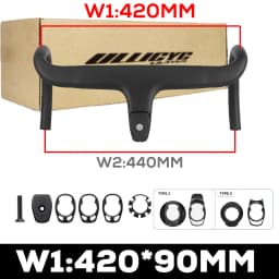 No Logo Road Bike Full Carbon Fiber Internal Cable Integrated Bicycle Handlebar Cockpit With Spacers, Clip Diameter 28.6mm,-10°