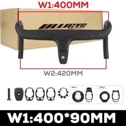 No Logo Road Bike Full Carbon Fiber Internal Cable Integrated Bicycle Handlebar Cockpit With Spacers, Clip Diameter 28.6mm,-10°