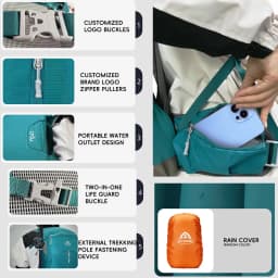 30L Lightweight Hiking Backpack with Rain Cover, Outdoor Sport Travel Bag Daypack for Camping Climbing Skiing Cycling Men Women