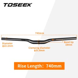 TOSEEK ZF-ONE Bicycle Handlebar 31.8mm Carbon Handlebars MTB Bike Handle Bar Parts 580/600/620/640/660/680/700/720/740/760mm