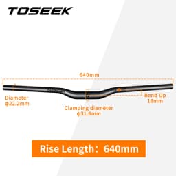TOSEEK ZF-ONE Bicycle Handlebar 31.8mm Carbon Handlebars MTB Bike Handle Bar Parts 580/600/620/640/660/680/700/720/740/760mm