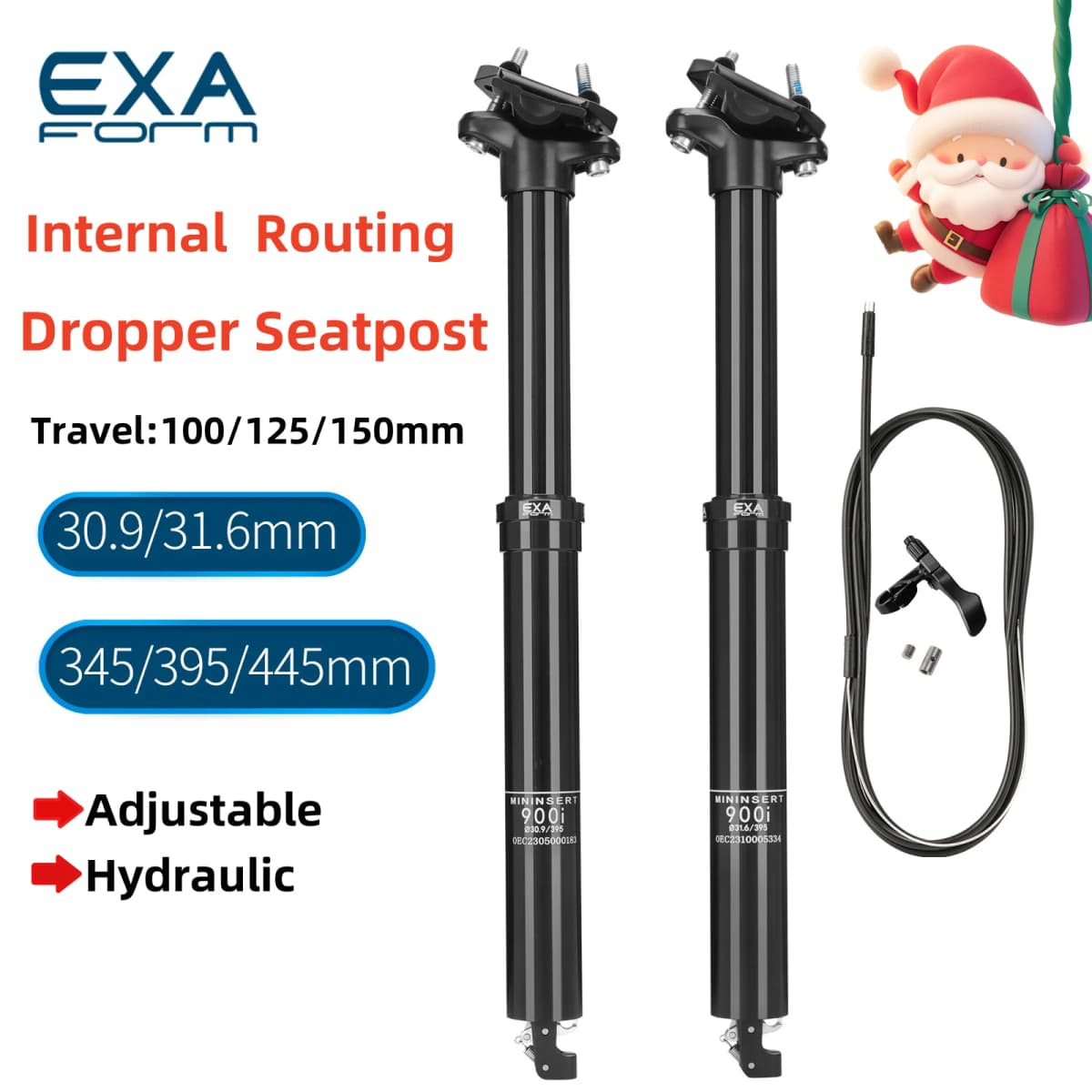 KS 900i EXA FORM Adjustable Height Seatpost 30.9/31.6mm Hydraulic Dropper Seat Tube 125/100/150mm Internal Cable Remote Control
