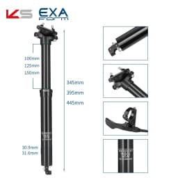 KS 900i EXA FORM Adjustable Height Seatpost 30.9/31.6mm Hydraulic Dropper Seat Tube 125/100/150mm Internal Cable Remote Control