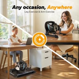 MERACH Under Desk Bike Pedal Exerciser Quiet Magnetic Mini Bike with App for Arm Leg Recovery Physical Therapy Smooth Foot Desk