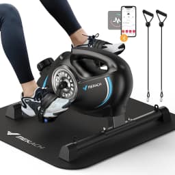 MERACH Under Desk Bike Pedal Exerciser Quiet Magnetic Mini Bike with App for Arm Leg Recovery Physical Therapy Smooth Foot Desk