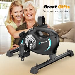 MERACH Under Desk Bike Pedal Exerciser Quiet Magnetic Mini Bike with App for Arm Leg Recovery Physical Therapy Smooth Foot Desk