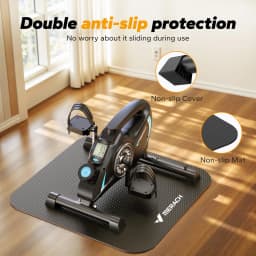 MERACH Under Desk Bike Pedal Exerciser Quiet Magnetic Mini Bike with App for Arm Leg Recovery Physical Therapy Smooth Foot Desk