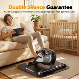 MERACH Under Desk Bike Pedal Exerciser Quiet Magnetic Mini Bike with App for Arm Leg Recovery Physical Therapy Smooth Foot Desk