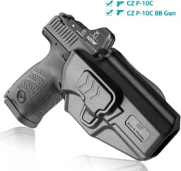 Only For CZ P10C / CZ P10S / CZ P10C Airsoft,OWB Paddle Holster Outside Waistband Carry Holster,Unlock Index finger,Right hand