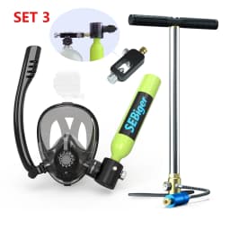 SEBIger 0.5L Diving diving tank Set and Full Face Mask for Beginner Swimmers,5-10 minutes underwater,Reusable,outdoor traveling