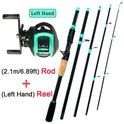 NEW Short Fishing Rod Reel Combo Set Spinning Lure Casting Rods 1.8m-2.1m 4/5Section 212g Baitcasting Reel Jigging Max Drag 10kg