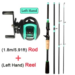 NEW Short Fishing Rod Reel Combo Set Spinning Lure Casting Rods 1.8m-2.1m 4/5Section 212g Baitcasting Reel Jigging Max Drag 10kg