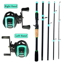NEW Short Fishing Rod Reel Combo Set Spinning Lure Casting Rods 1.8m-2.1m 4/5Section 212g Baitcasting Reel Jigging Max Drag 10kg