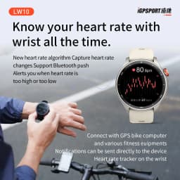 iGPSPORT LW10 Smart Watch 1.43" AMOLED GNSS GPS Tracker 50+ Sports Modes Heart Rate/SpO2 Monitor Bluetooth Calls For Running etc