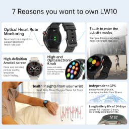 iGPSPORT LW10 Smart Watch 1.43" AMOLED GNSS GPS Tracker 50+ Sports Modes Heart Rate/SpO2 Monitor Bluetooth Calls For Running etc
