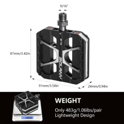BOLANY MTB Ultralight Pedal Aluminum Alloy Anti-Slip Bicycle Widened Pedals with LED Light DU 3 Bearing Road Bike Accesorios