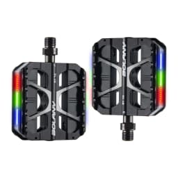 BOLANY MTB Ultralight Pedal Aluminum Alloy Anti-Slip Bicycle Widened Pedals with LED Light DU 3 Bearing Road Bike Accesorios