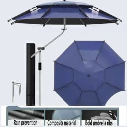 Fishing Umbrella 2.0-2.4M New Fashion Outdoor Sun Protection Windproof Waterproof Parasol Portable Large Beach Umbrella Shade