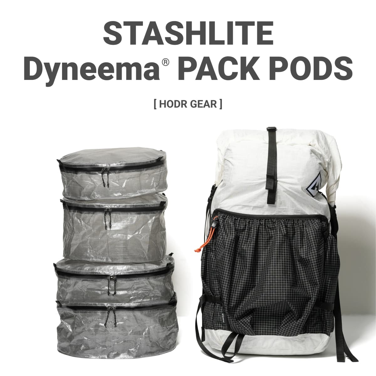 [HODR] STASHLITE Packing Pods Ultralight Dyneema™ 1.6 Oz Waterproof Stuff Sack Cuben Fiber DCF Organizer Pouch for Backpacking