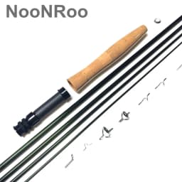 Fly Rod Combo Kit, Fast Action Fly Blank, A Grade Cork Grip, Fishing Rod Combo, IM8, 8ft, 6Inch, 4Wt, 4Pcs NooNRoo