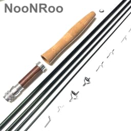 Fly Rod Combo Kit, Fast Action Fly Blank, A Grade Cork Grip, Fishing Rod Combo, IM8, 8ft, 6Inch, 4Wt, 4Pcs NooNRoo